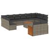 vidaXL Set mobilier de grădină cu perne, 13 piese, gri, poliratan