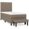 vidaXL Pat box spring cu saltea, gri taupe, 90x190 cm, textil