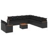 vidaXL Set canapele de grădină, 12 piese, cu perne, negru, poliratan