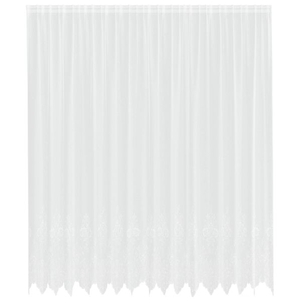 vidaXL Cortină din Dantelă cu perdele Alb 260 x 400 cm Poliester