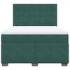 vidaXL Pat box spring cu saltea, verde &icirc;nchis, 140x190 cm, catifea