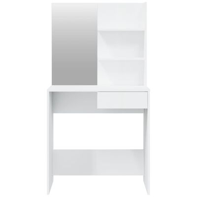 vidaXL Set măsuță de toaletă, alb extralucios, 74,5x40x141 cm