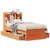 vidaXL Pat bibliotecă fără saltea maro ceruit 75x190 cm lemn masiv pin