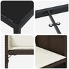 vidaXL Set de masă pentru grădină cu pernă 5 pcs Maro poliratan