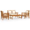 vidaXL Set mobilier de grădină cu perne, 4 piese, lemn masiv de acacia