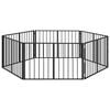 vidaXL Poartă pentru c&acirc;ini 6 pcs Negru 100 x 60 cm Oțel Galvanizat