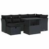 vidaXL Set canapele de grădină cu perne, 7 piese, negru, poliratan