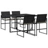 vidaXL Set mobilier de grădină cu perne, 5 piese, negru, poliratan