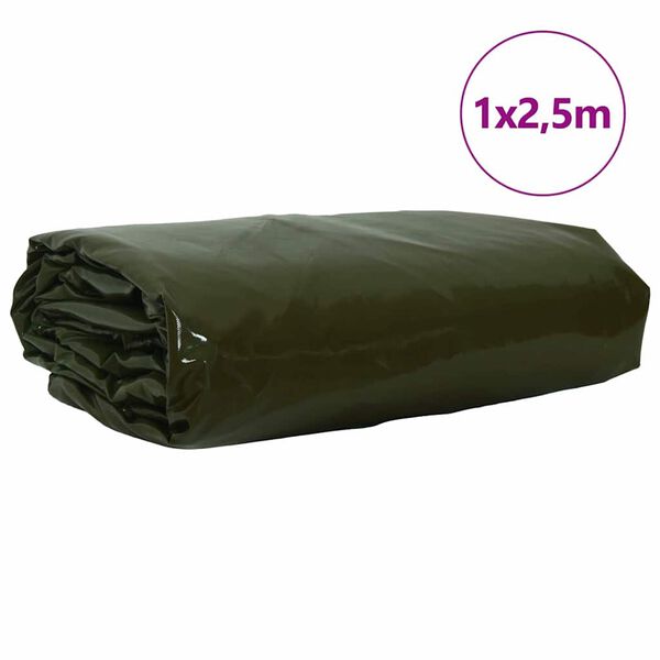 vidaXL Pânză 650g / m² Verde măsliniu 1 x 2,5 m Pânză cu acoperire PVC