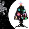 vidaXL Pom de Crăciun cu LED fulgi de zăpadă, negru 64 cm fibră optică