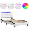 vidaXL Cadru de pat cu LED fără saltea Hvar alb/negru 100x200 cm