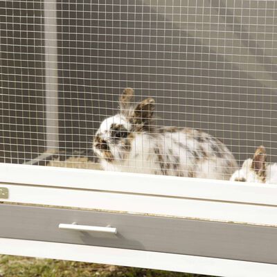 Kerbl Cușcă de iepuri ECO Samy, gri și alb, 116 x 57 x 82 cm, plastic