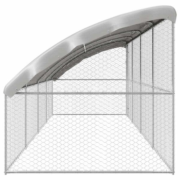 vidaXL Cușcă pentru c&acirc;ini 4 pcs Argintiu 8 x 2 x 2 m Oțel galvanizat