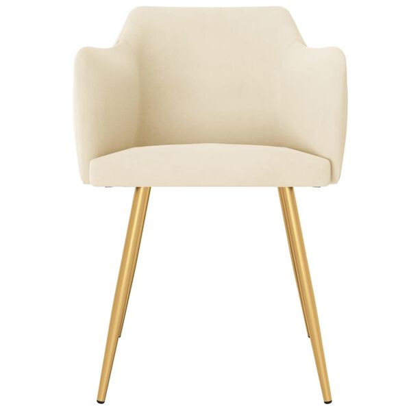 vidaXL Scaune de bucătărie, 4 buc., crem, catifea