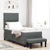vidaXL Pat cu arcuri cu headboard Gri &icirc;nchis 80 x 200 cm țesătură