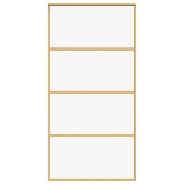 vidaXL Ușă glisantă, auriu, 102,5x205 cm, sticlă ESG mată și aluminiu