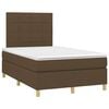 vidaXL Pat box spring cu saltea, maro &icirc;nchis, 120x190 cm, textil