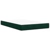 vidaXL Pat box spring cu saltea, verde &icirc;nchis, 120x190 cm, catifea