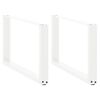 vidaXL Picioare pentru măsuță de cafea &icirc;n formă de U, 2 buc., alb, 70x(42-43) cm, oțel