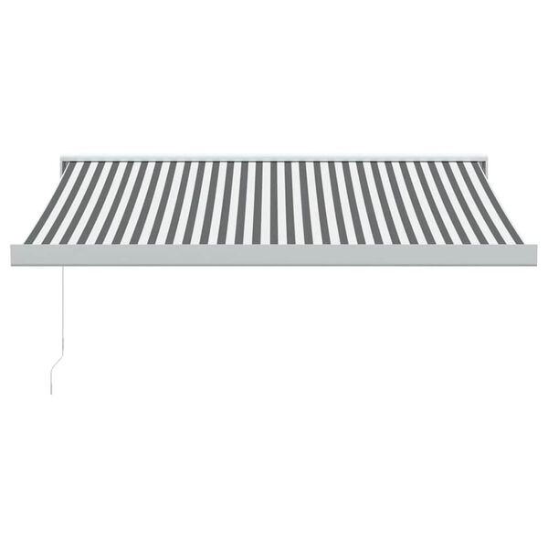 vidaXL Copertină retractabilă antracit/alb, 3,5x2,5 m, textil/aluminiu