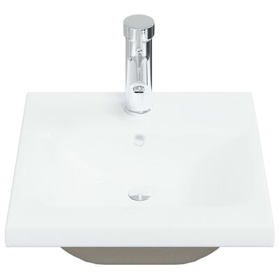 vidaXL Chiuvetă încorporată cu robinet, alb, 42x39x18 cm, ceramică