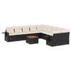 vidaXL Set canapele de grădină cu perne, 11 piese, negru, poliratan