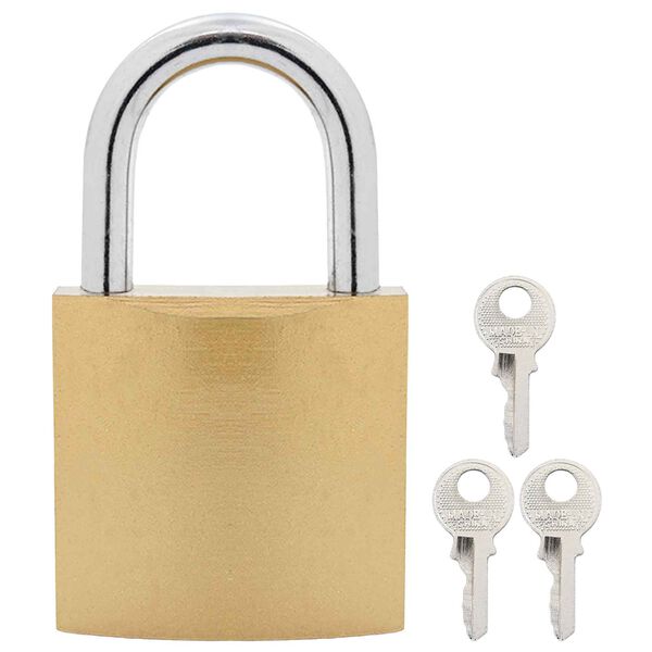 vidaXL U Lock cu Chei 12 pcs Alamă Fier