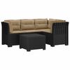 vidaXL Sofa de Grădină 4-Locuri cu Perne Aspect Ratan PP Antracit