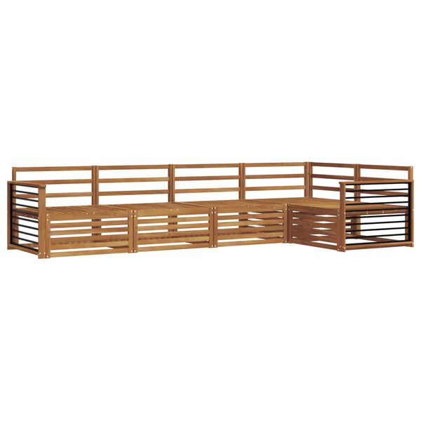 vidaXL Set de canapele de exterior 5 pcs natural Lemn Solid de Acacia