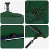 vidaXL Parasol banana cu brațe Verde 294 x 200 x 254 cm