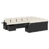 vidaXL Set canapele de grădină cu perne, 11 piese, negru, poliratan