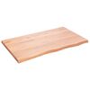 vidaXL Blat de baie, maro deschis, 100x60x(2-4) cm, lemn masiv tratat