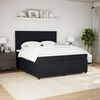 vidaXL Pat box spring cu saltea, negru, 200x200 cm, catifea