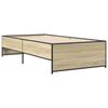 vidaXL Cadru de pat, stejar sonoma, 100x200cm, lemn prelucrat și metal