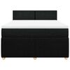 vidaXL Pat box spring cu saltea, negru, 160x200 cm, textil