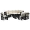 vidaXL Set de canapele pentru grădină 9 pcs Negru poliratan