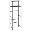 vidaXL Etajeră deasupra toaletei 2 polițe, negru, 53,5x28x143 cm, fier