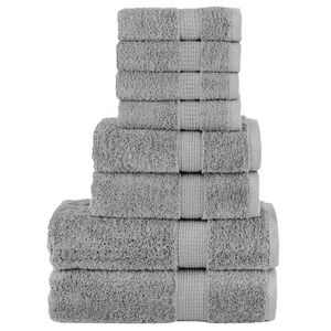 vidaXL Set de prosoape premium SOLUND, 8 piese, gri, 600 g/m&sup2;