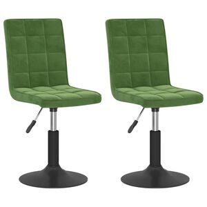 vidaXL Scaune de bucătărie pivotante, 2 buc., verde &icirc;nchis, catifea