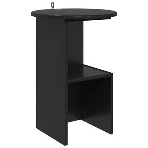 vidaXL Masă laterală Stejar Negru &Oslash; 39,5 x 55 cm Lemn prelucrat