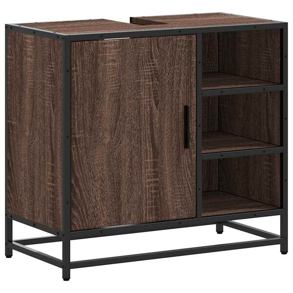 vidaXL Dulap pentru chiuvetă de baie stejar maro 65x33x60 cm lemn