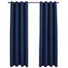 vidaXL Draperii opace cu inele metalice, 2 buc, albastru, 140 x 175 cm