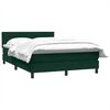 vidaXL Pat box spring cu saltea, verde &icirc;nchis, 160x210 cm, catifea