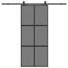 vidaXL Ușă glisantă cu set feronerie neagră 90x205cm sticlă securizată