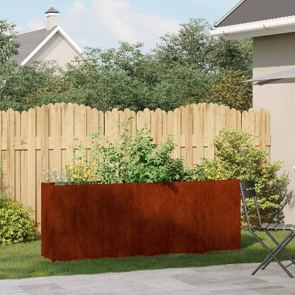 vidaXL Jardinieră Rusty 200x40x80 cm Oțel pentru intemperii