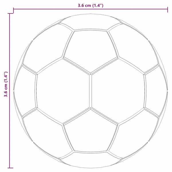 vidaXL Fotbal de Masă 12 pcs Alb 3,6 x 3,6 cm Polipropilenă