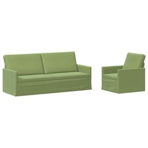 vidaXL Set de canapea 2 pcs Verde deschis Catifea