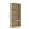 vidaXL Bibliotecă 4 rafturi, stejar sonoma 60x24x142 cm lemn prelucrat