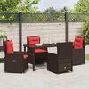 vidaXL Set de masă pentru grădină 5 pcs Maro Rattan poli