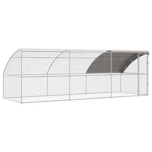 vidaXL Cușcă pentru găini cu 1 ușă 3 buc. Argintiu 600x200x200cm